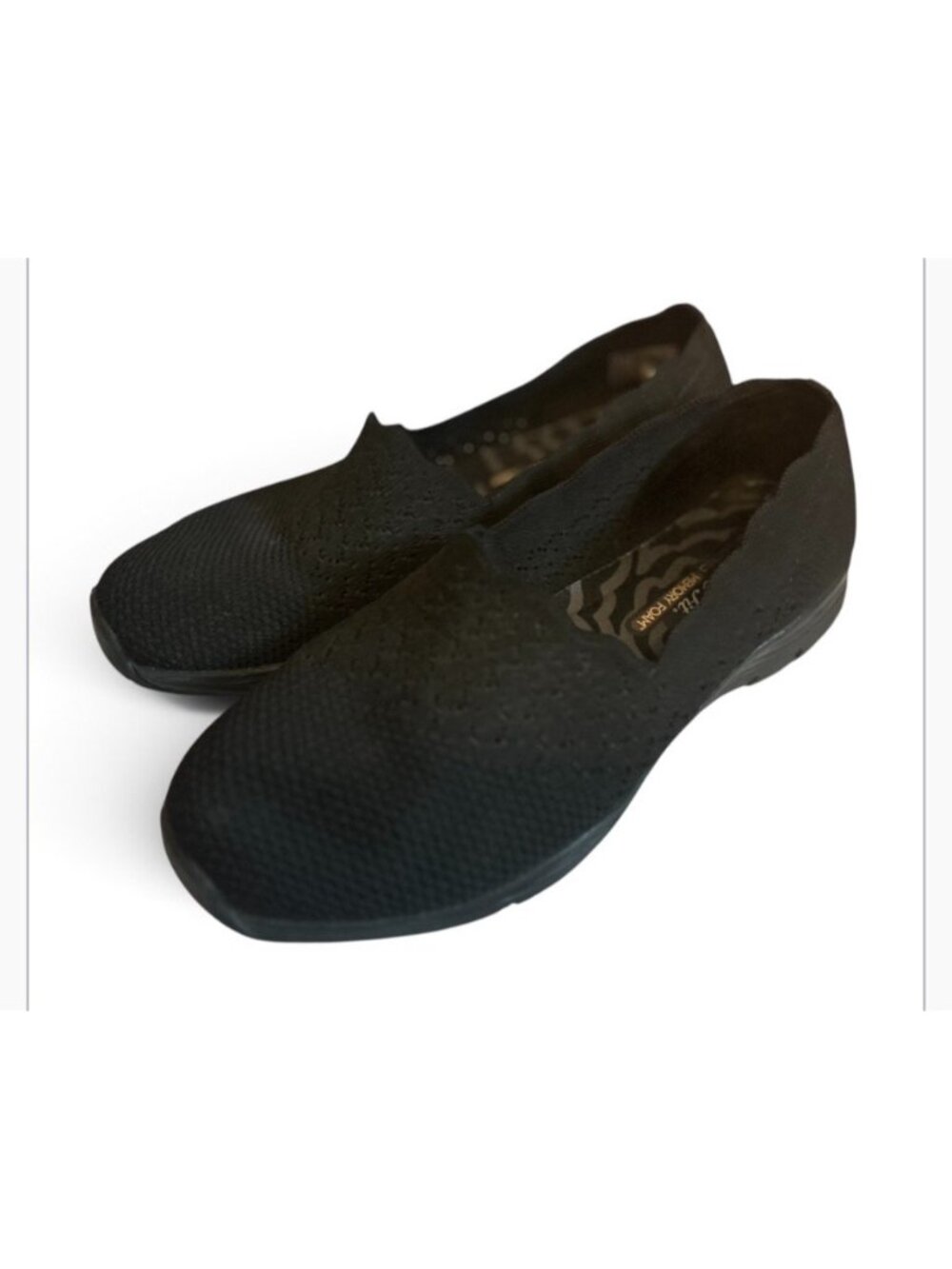 Skechers Classic Fit Air-Cooled Memory Foam Black Slip On Shoes Size 9